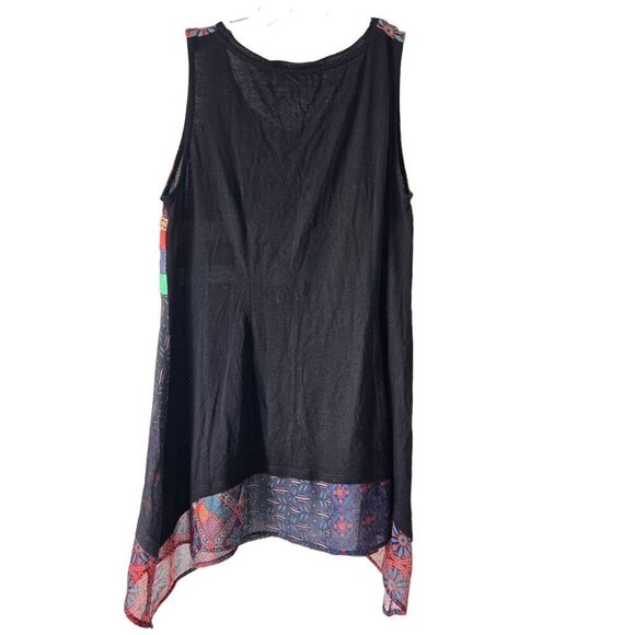 Desigual Mixed Media Tunic Tank Top Size M - Picture 3 of 6